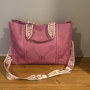 Steve Madden Purple Tote with Logo Strap